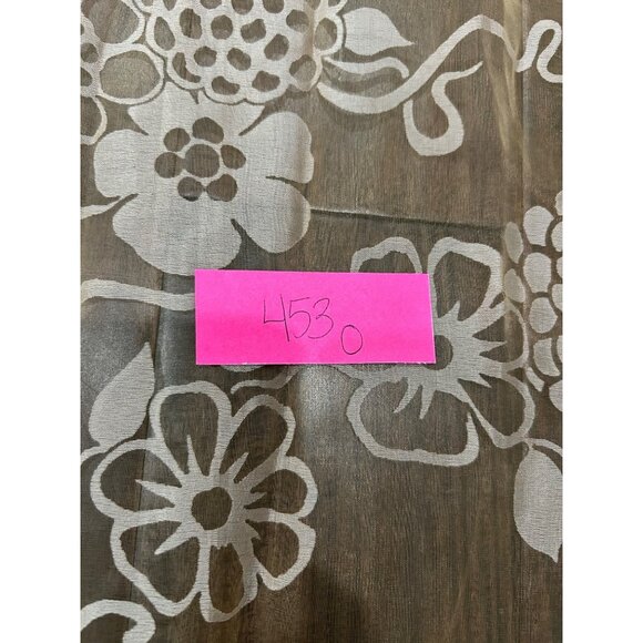 Vintage Japanese Floral Sheer Nylon Scarf 23 3/4" Square - Picture 6 of 6